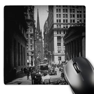 Imagem de 3dRose Mouse pad LLC 20 x 20 x 0,63 cm, Corrediça de vidro Sub Treasury Old Trinity Church Wall Street New York City (mp_77350_1)