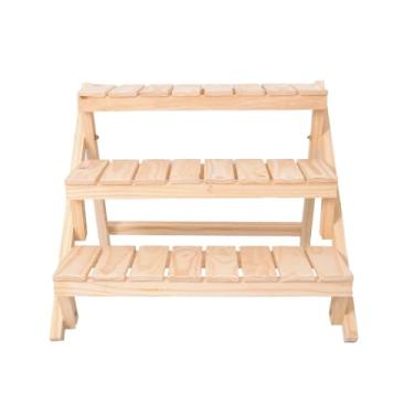 Imagem de Prateleira Floreira 3 Andares Dobrável de Madeira Pinus