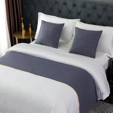 Imagem de Cama, corredor, lenço, colchas, luxuoso, confortável, cor sólida, corredores e cachecóis, liso, simples, proteção de cama, hotéis, decoração de casa, Queen, toalha de cama king size, capa de cama -
