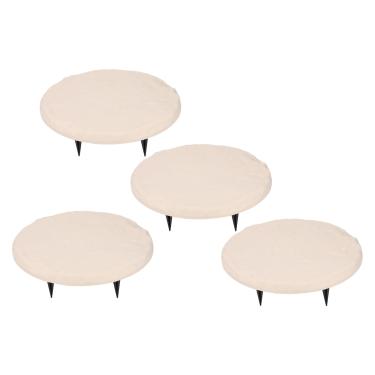 Imagem de Pedras Decorativas Redondas de Polipropileno Com Estacas de Solo Caminho Externo Pedras para Jardim Instalação Estável Pedras Decorativas para Paisagismo (Redondo)