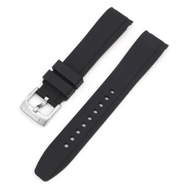 Imagem de Sunnyson Pulseira de relógio macia compatível com Casio duro, pulseiras de silicone de 22 mm compatíveis com Casio MDV106-1AV 200 M WR Relógio de mergulho preto (MDV106-1A) para homens e mulheres