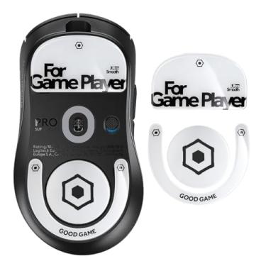 Imagem de immoenuc Patins de mouse de vidro para Logitech G PRO X Superlight 2 DEX Lightspeed Mouse sem fio para jogos, acessórios de mouse para jogos lisos e duráveis (branco)