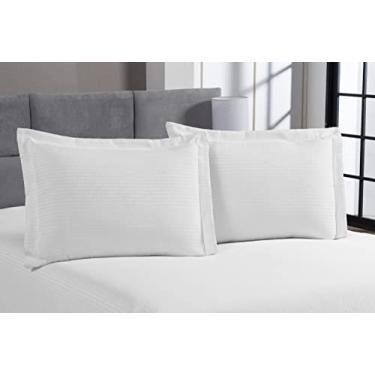 Imagem de Kit 2 Fronhas Porta Travesseiro 50x70 Piquet Liso Branco
