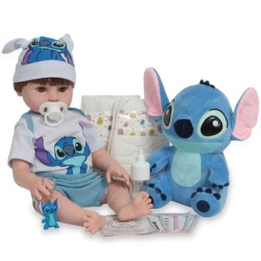 Imagem de Boneco Bebê Reborn Realista Com Kit Acessórios Pelúcia - Cegonha Rebor