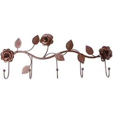 Imagem de Cabide montado na parede Rack de banheiro Cabide de roupas de madeira Gancho de parede Suporte de chave decorativo Chapéu Cachecol Armazenamento de bolsa Hange Cabide Rack de chapéu com ganc