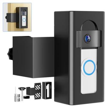 Imagem de Suporte de campainha antifurto para anel/piscar/Google Nest (2021+), suporte de liberação rápida sem perfuração, suporte ajustável para apartamentos, à prova de intempéries IP54