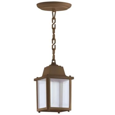 Imagem de Pendente Luminária Marrom de Teto 37cm Colonial Vintage Externo Interno