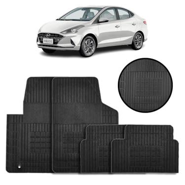 Imagem de Jogo De Tapete Borracha Preto Hyundai Hb20 2012 A 2021 4 Pçs