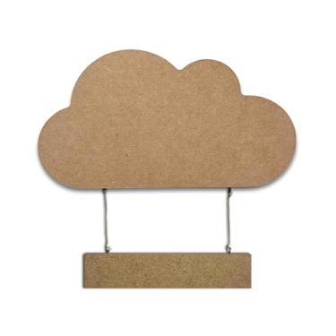 Imagem de Porta Maternidade Para Quarto Infantil Em Mdf Nuvem Com Plaquinha Cor:NATURAL;Tamanho:15,9x30 cm