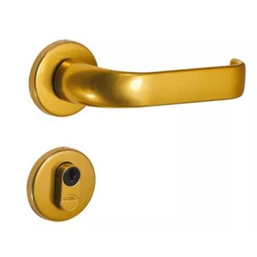 Imagem de Fechadura porta externa dourada fosco luna arouca 40 mm redonda 108496