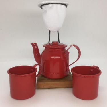 Imagem de Kit de Café Egoista - Individual - Vermelho - Demolição - feito a mão 