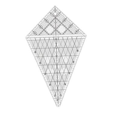 Imagem de Régua de molde acolchoado P/M/G em acrílico para colchas de alfaiate, G (tamanho: grande)