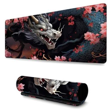 Imagem de Mouse Pad Gamer Profissional Confortavél Anti Derrapante, Games e Escritório (65x32cm) - Dragão Oriental
