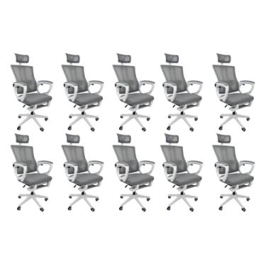Imagem de Oficial Webshop - Kit 10 Cadeiras de Escritório Presidente Executiva Oficial Paris Cinza