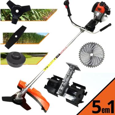 Imagem de Capinadeira e Roçadeira Multifuncional a Gasolina 5 em 1 Importway IWRG2T63 com Enxada Rotativa, 3 Laminas e Carretel