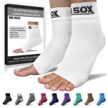 Imagem de Meias para alívio da fascite plantar SB SOX Night Splint White M