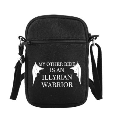 Imagem de PLITI Bat Boys Gift SJM Fan Gift My Other Ride Is An Illyrian Warrior ACOTAR Bolsa transversal para amantes de livros, Illyrian Warrior Zcbagbl