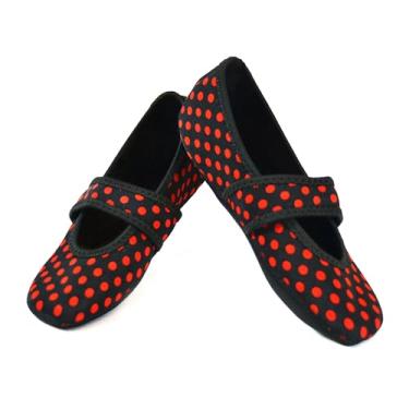 Imagem de Nufoot Pantufas femininas Betsy Lou, dobráveis, rasteiras flexíveis, chinelos de viagem, sapatos de exercícios, sapatos de dança, meias de ioga, sapatos de casa, sapatos de interior, preto com