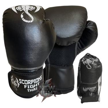 Imagem de Luva De Boxe Muay Thai Kickboxing Treino Sparring (Branco, 12oz)