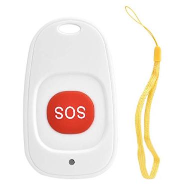 Imagem de Sem fio SOS Emergência Botão Alarme Sensor 433MHz Impermeável Anti Pressão Anti Colisão Equipamentos de Controle Automático para Idosos Ajuda Campainha Botões Branco ABS