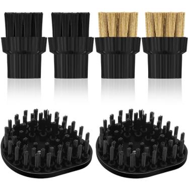 Imagem de Honeydak Conjunto de 6 acessórios de limpeza a vapor M8 para máquina a vapor de nylon e latão, cabeça de escova de substituição para esfregão a vapor