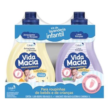Imagem de Kit Vida Macia (Lava Roupas e Amaciante - Glicerina e Camomila) 2 x 1L