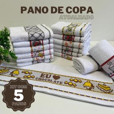 Imagem de Pano de Prato Copa Gourmet 100 Algodão Kit 5 Unidades - Têxtil Cardoso