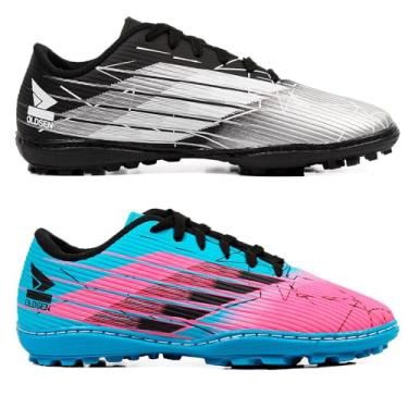 Imagem de Kit 2 Chuteira Masculina Society Campo Gramado Costurada Reforçada Confortável