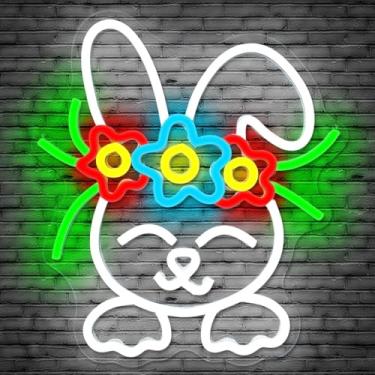 Imagem de Easter Neon Sign Easter Decorations Easter Bunny Neon Sign for Wall Decor Rabbit Bunny Neon Led Lights Easter Cute Neon Sign for Spring Bar Living Room Easter Party Holiday Bedroom Gifts