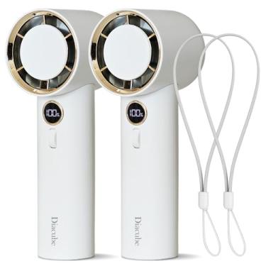 Imagem de Diacube Pacote com 2 ventoinhas turbo portáteis com fluxo de ar no nível do circulador – 100 configurações de velocidade, bateria recarregável USB de 5000 mAh [tempo de execução máximo de 11H] Mini