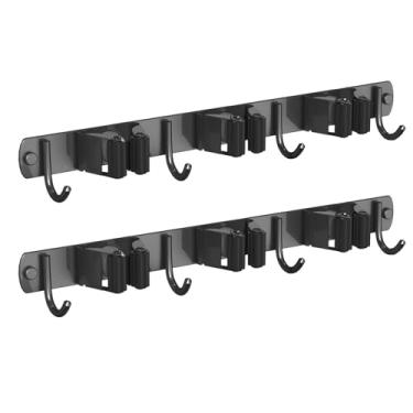 Imagem de CUXIXA Suporte de parede para esfregão e vassoura, suporte de parede antiderrapante, organizador de vassoura resistente para cozinha, jardim, garagem, lavanderia, decoração de parede, organização e