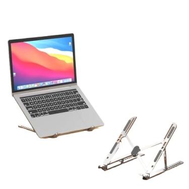 Imagem de Suporte ultrafino para laptop Base dobrável ergonômica de alumínio Ajustável Portátil (Prata)