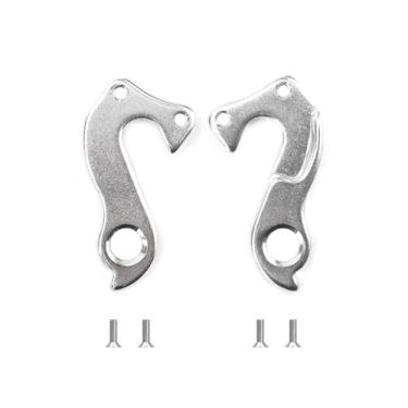 Imagem de TerchPilet Pacote com 2 cabides de desviador traseiro de liga 261 – Gancho suspenso de substituição usinado em CNC compatível com Jamis, Novara, KHS, CO-OP, acesso – Inclui parafusos