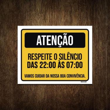 Imagem de Placa Cuidado Respeite O Silêncio Boa Convivência 36X46