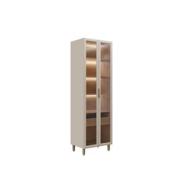 Imagem de Cristaleira de Cozinha Allure c/ 2 Portas 1 Gaveta e c/ LED 70cm Jequi