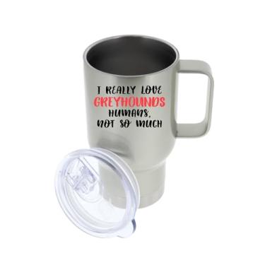 Imagem de DogsMakeMeHappy Caneca de viagem Greyhound, copo de galgos, caneca de viagem de café galgos, presente de galgo galgo, presente para galgos, ideia de e Natal