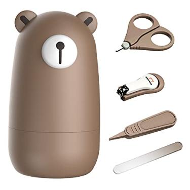 Imagem de Conjunto de cortadores de unhas para bebês com capa fofa, kit de lixa de unha e unha para recém-nascidos para manicure e pedicure, presente de cuidados com a nova mamãe