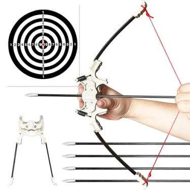 Imagem de Pequeno arco recurvo dobrável, arco composto de tiro para entretenimento (branco dobrável)