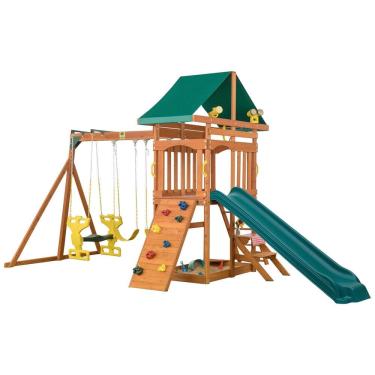 Imagem de Playground Infantil com Planador para 2 Pessoas, 2 Balanços de Cinto, Escorregador, Binóculos, Volante do Capitão e Telescópio, Creative