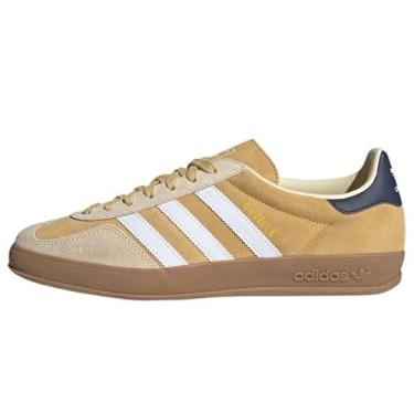 Imagem de adidas Tênis masculino Oat/Ftwwht/Shanav Gazelle Indoor OatFtwr Branco/Shadow Navy 34 EUA, Preto, 12 Wide