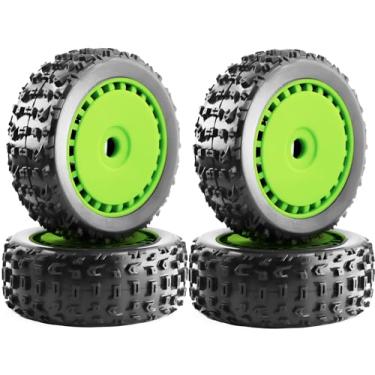Imagem de 1/8 RC Off-Road Buggy Racing Tires and Wheels 17mm Hex RC Tires with Foam Inserts for ARRMA 1/8 Typhon 3S/6S Losi 8IGHT HSP Hyper HongNor FS Racing KYOSHO MP10 MP9 MP9e Neo. (4PCS/Set)
