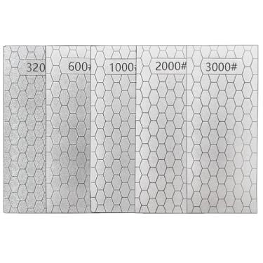 Imagem de Pedra de amolar de diamante, 5 peças de pedra de afiar facas para afiar cozinha, afiador de grão grosseiro/médio/fino, grão 320/600/1000/2000/3000