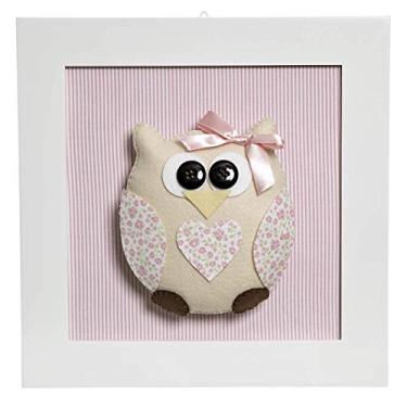 Imagem de Potinho de Mel Quadro Decorativo Coruja Quarto Bebê Infantil Menina Rosa