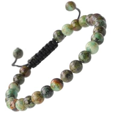 Imagem de MASSIVE BEADS Pulseira De Turquesa Africana Com Contas Enormes, Mala Pulso, Cristais Cura, Joias Chakra, Novos Começos - Equilíbrio Emocional E Crescimento Pessoal (Turquesa Africana, 6 Mm)