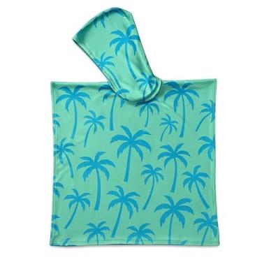Imagem de ROAM Poncho de toalha de praia infantil com capuz – proteção solar FPS 50+, secagem rápida, sem produtos químicos, material reciclado – serve para idades de 2 a 8 anos, cobertura leve para piscina