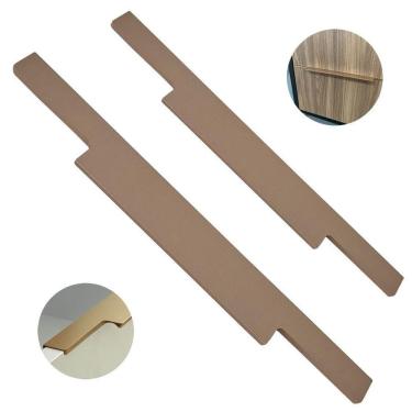 Imagem de Puxador Perfil Dourado Nina Torralba Furação 300mm 2 Unidades