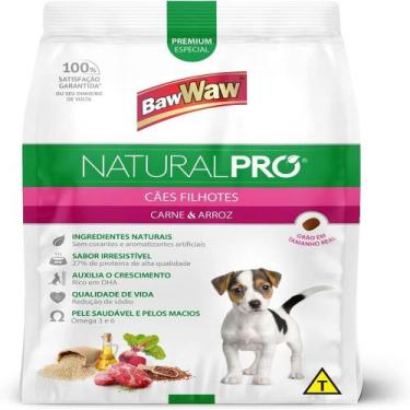 Imagem de Ração Baw Waw Natural Pró Cão Pequeno Carne e Arroz 2,5kg