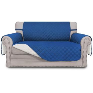 Imagem de Capa de sofá Easy-Going Reversível Loveseat para 2 almofadas azul