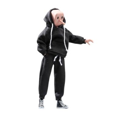 Imagem de Fremego Roupas Masculinas Em Escala 1/12, Calças Com Capuz E Para Bonecos De Ação 6 Polegadas (Cor Preta)