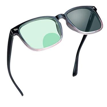 Imagem de Óculos de leitura bifocais, óculos de sol cinza fotocromático, ampliação de 0,00/+1,00 para homens/mulheres, 8082 Preto Roxo Cinza, 1 Count (Pack of 1)